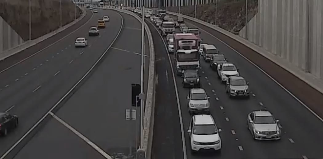 Heavy congestion at Waterview Tunnel.
