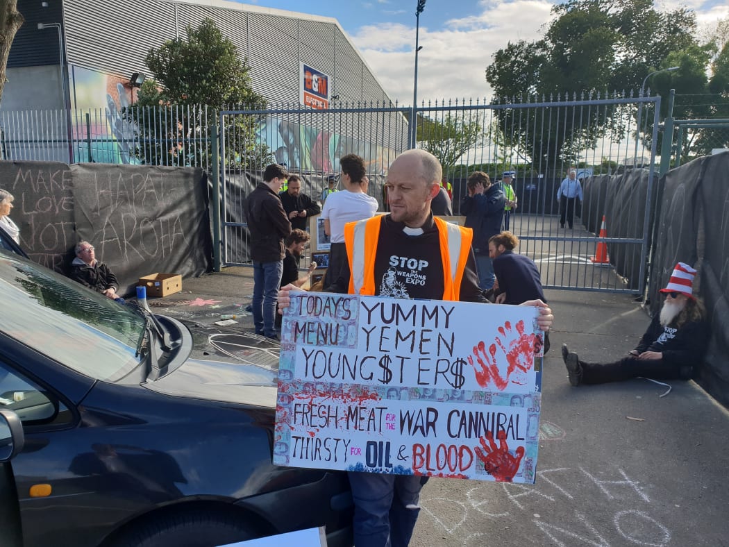 Reverend Andy Hickman was one of the protestors at the protest.