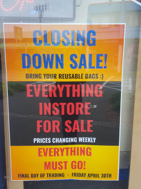 The New Brighton United Video store is having a closing down sale.