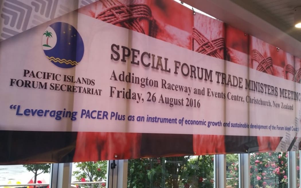 Trade ministers from Pacific Island Forum countries, including Australia and New Zealand, meet in Christchurch to discuss PACER plus.