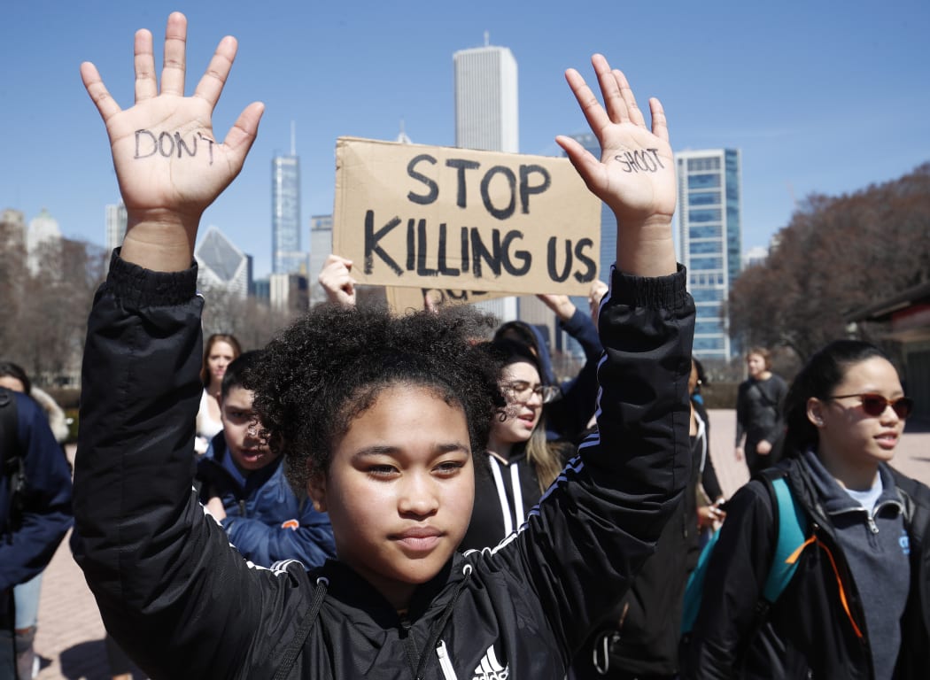 Students from around the nation joined in the walkout against gun violence on the 19th anniversary of the shooting at Columbine High School where 13 people were killed.