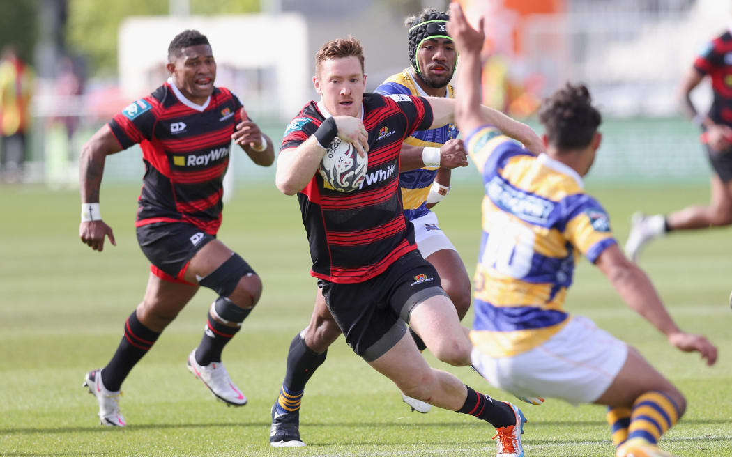 Dallas McLeod of Canterbury on the break