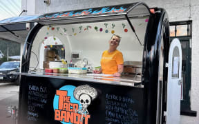 Beth Hill in her Taco Bandit trailer