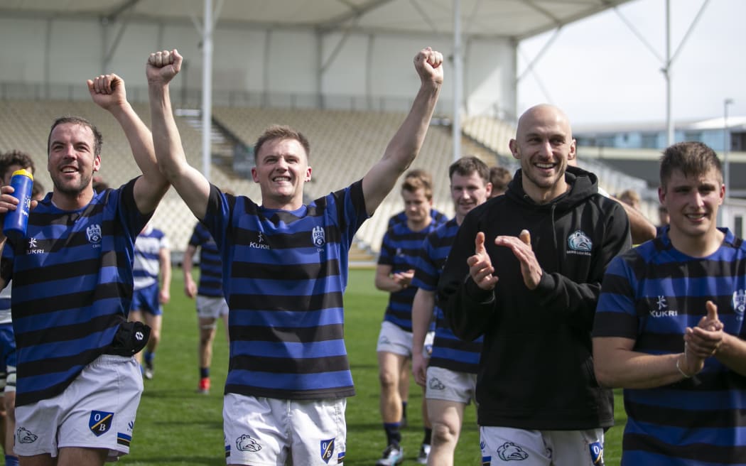 Jarred Percival, centre, of HSOB following the HSOB v Auckland University RFC Under 85kg Club Cup Semi Final, Apollo Projects Stadium, Christchurch.