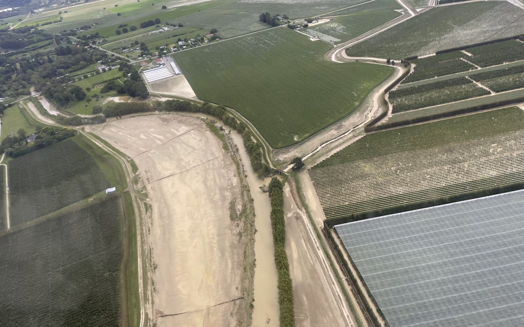 Reporter Kate Green flew along on a Civil Defence fly over areas near Gisborne, as experts assessed the damage from Cyclone Gabrielle, on 18 February, 2023.