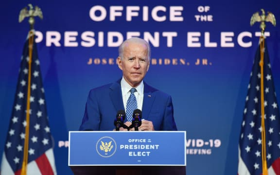 US President-elect Joe Biden delivers remarks at The Queen in Wilmington, Delaware, on November 9, 2020.