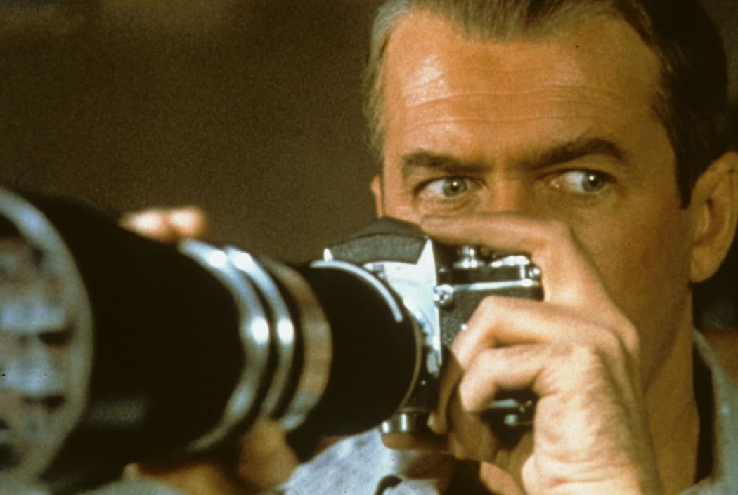 James Stewart sees more than he bargained for in Hitchcock’s Rear Window on Prime Video.