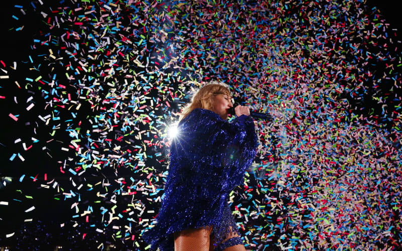 Taylor Swift performs at Melbourne Cricket Ground on February 16, 2024 in Melbourne, Australia. (Photo by Graham Denholm/TAS24/Getty Images for TAS Rights Management)