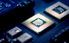 Closeup of computer processor