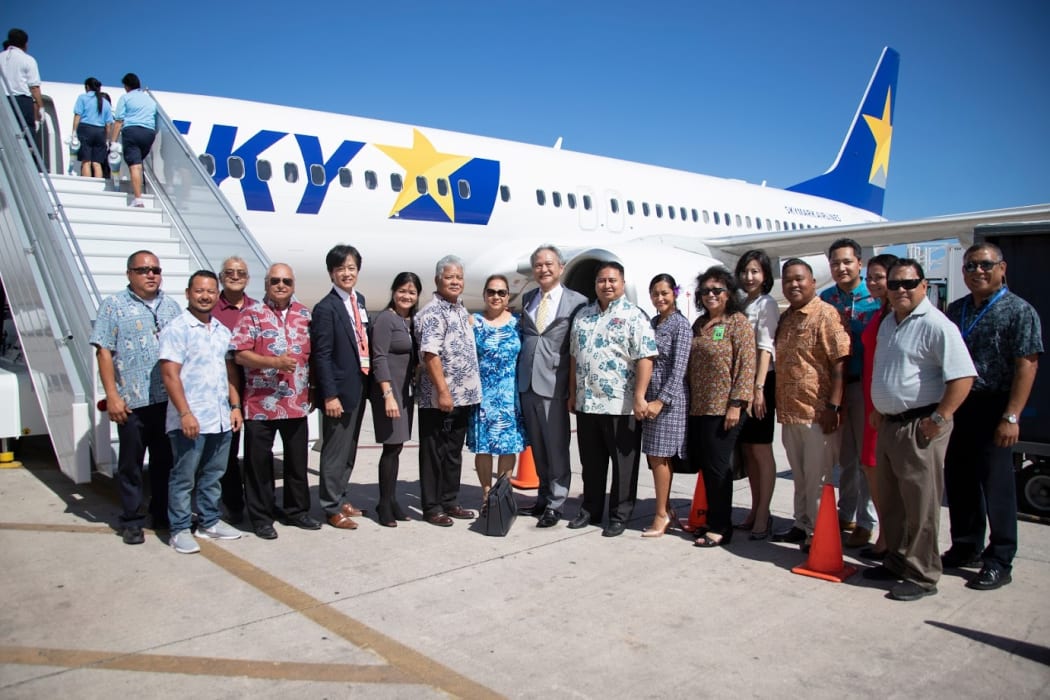 Skymark's inaugural flight to Saipan on Friday 22 March 2019