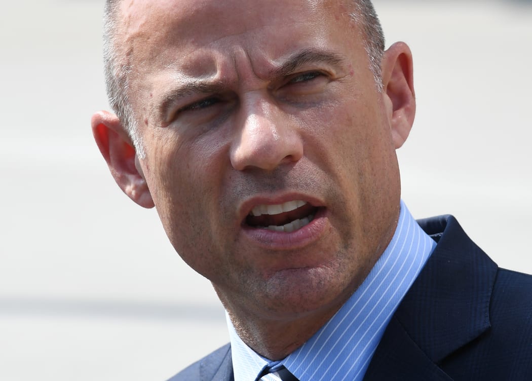 Michael Avenatti speaks to the press after a court hearing at the United States Courthouse in Los Angeles.