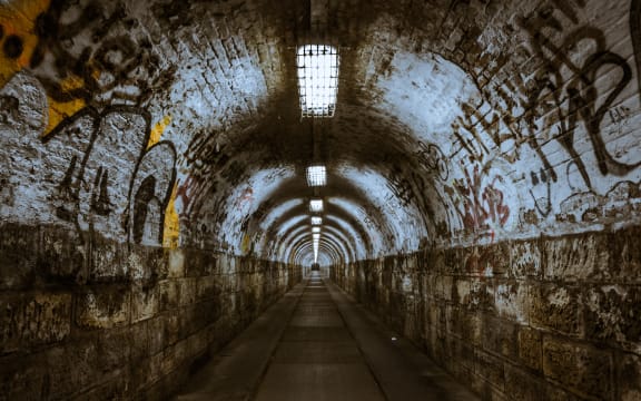 graffiti in tunnel
