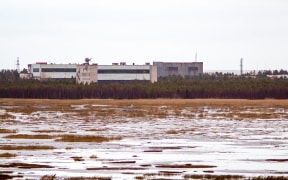 A picture taken on November 9, 2011 shows buildings at a military base in the small town of Nyonoska in Arkhangelsk region.