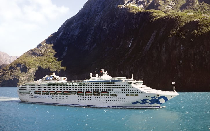 Sea Princess in Fiordland.
