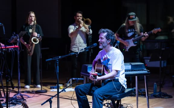 Bret McKenzie performing for NZ Live at Massey University