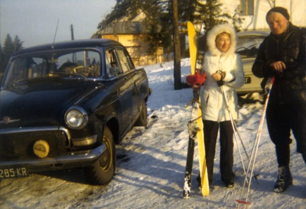 Cardinal Karol with Anna-Teresa Tymieniecka on a skiing trip.