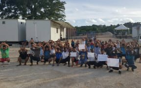 123rd daily protest on Manus Island, West Haus, 3-12-17.