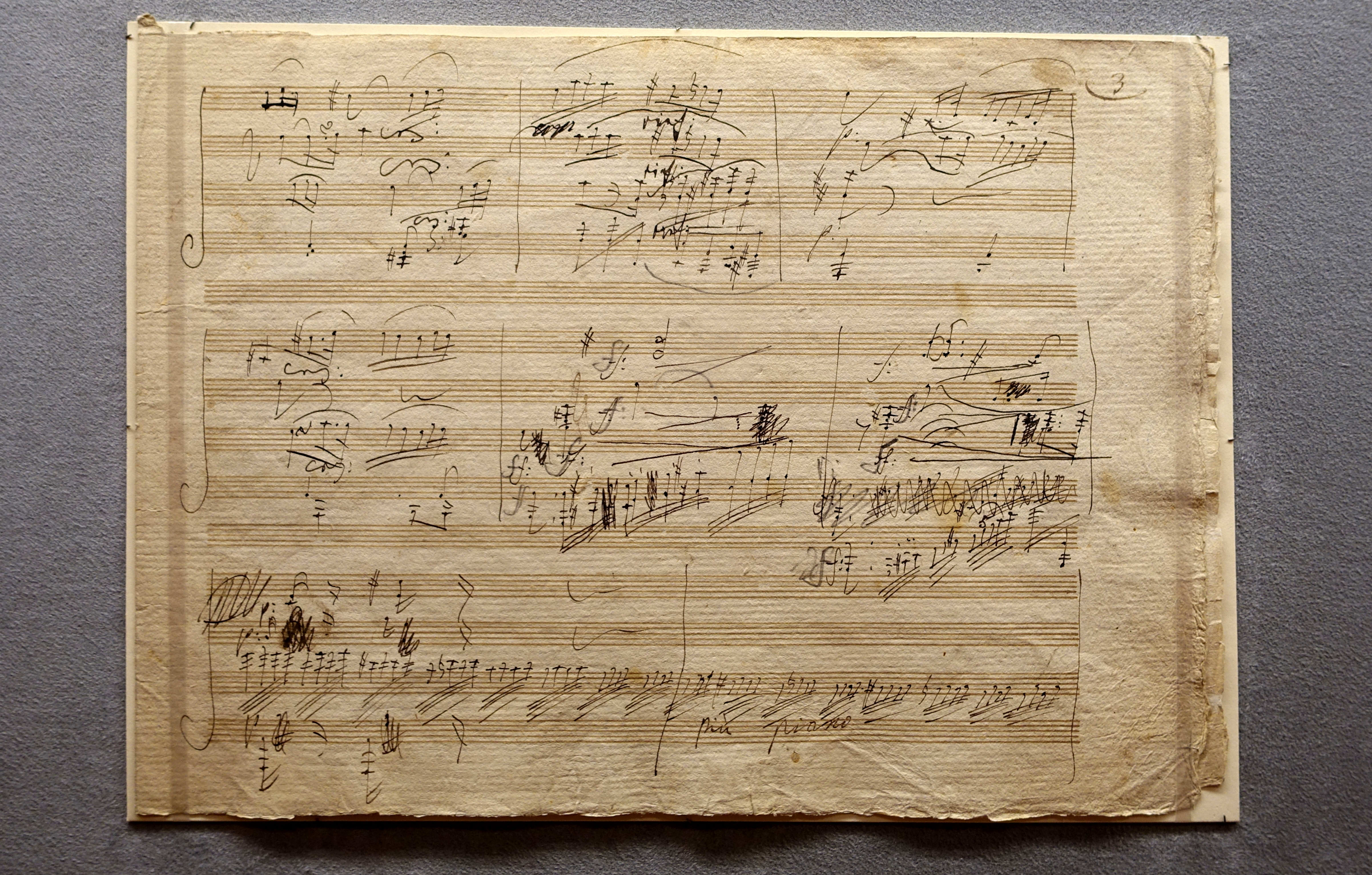 Part of Beethoven's autograph score for his 'Ghost Trio'