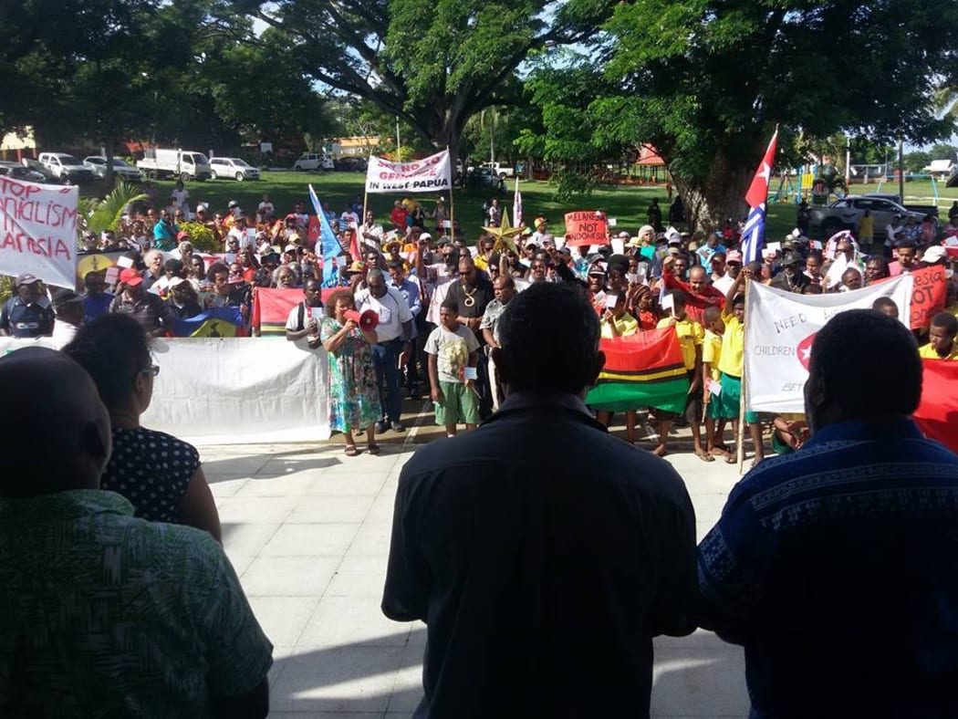 Vanuatu’s Free West Papua Association marched on the Melanesian Spearhead Group secretariat in Port Vila.