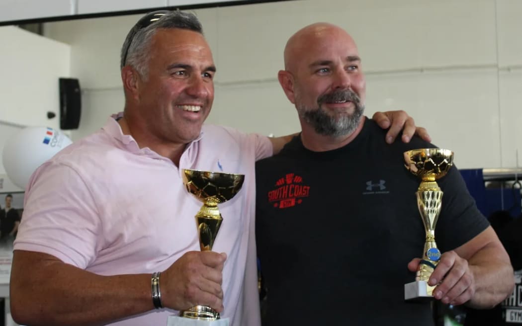 Matt Ratana (left) and friend Neil Donahue (right).