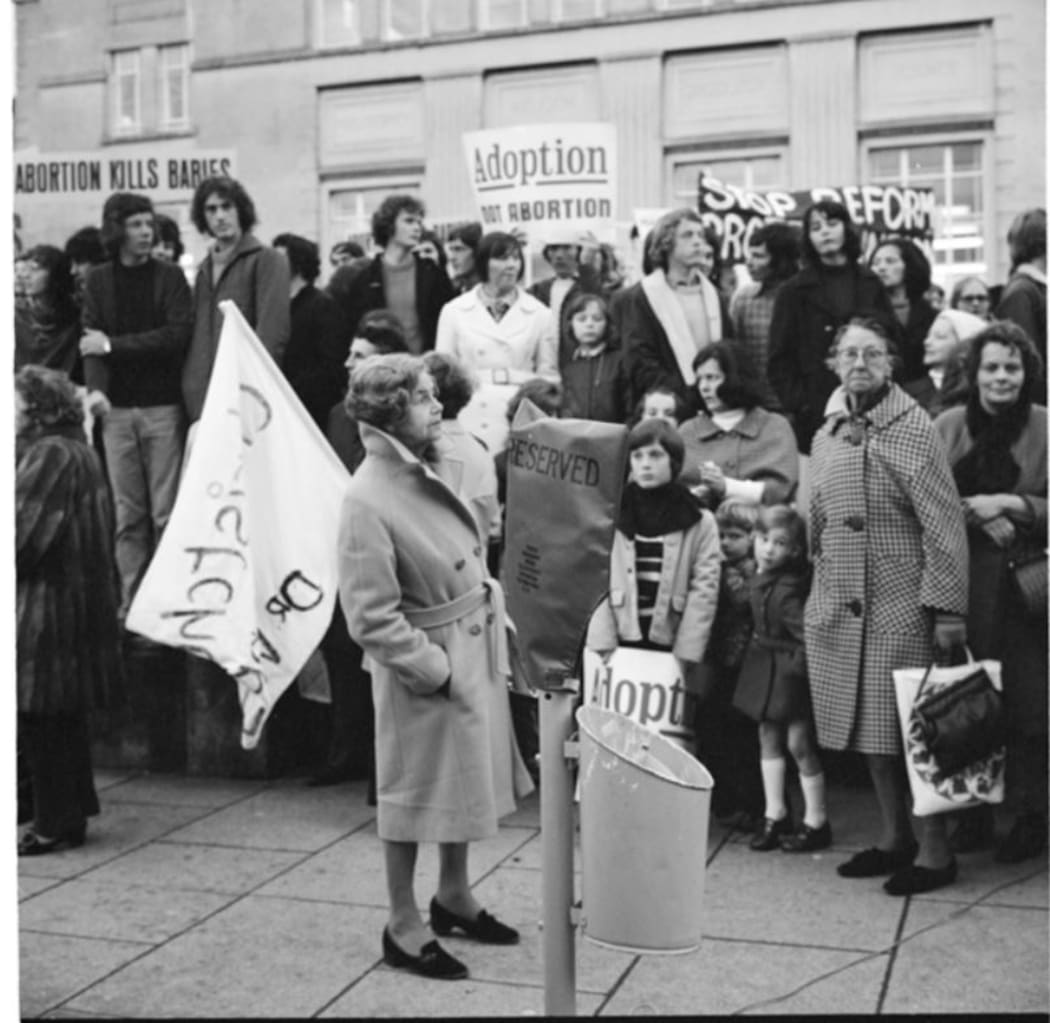Pro-life protesters at a demonstration on Abortion Action Day, Wednesday 24 April 1974.