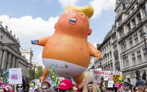 A protest against Donald Trump's visit to the UK.