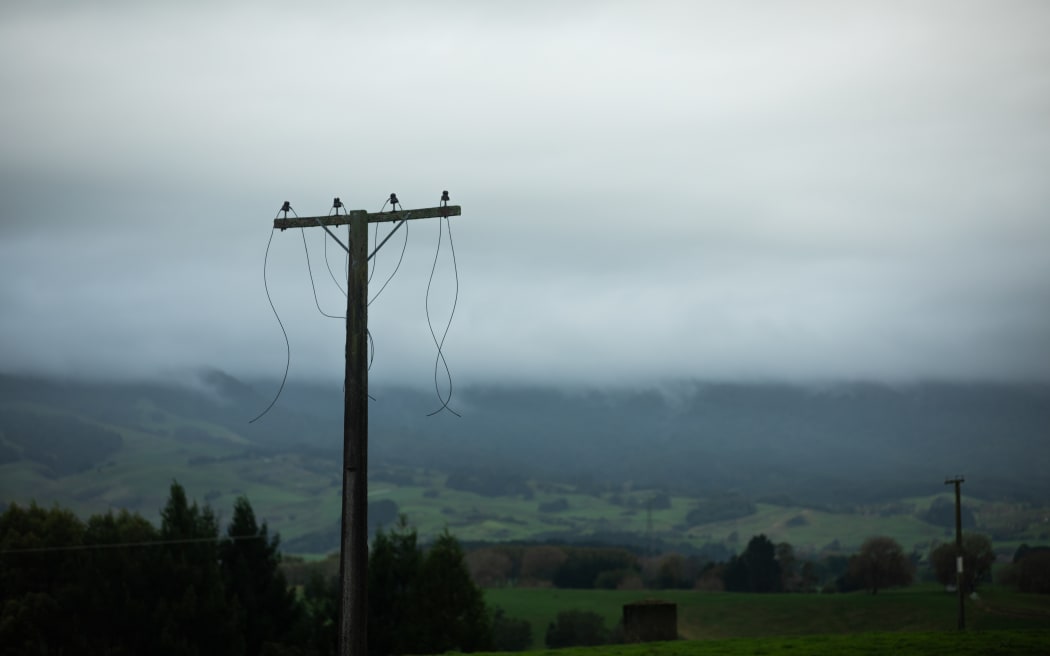 Cut off power lines just outside Otorohanga