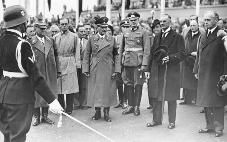 Neville Chamberlain in Munich, 1938.