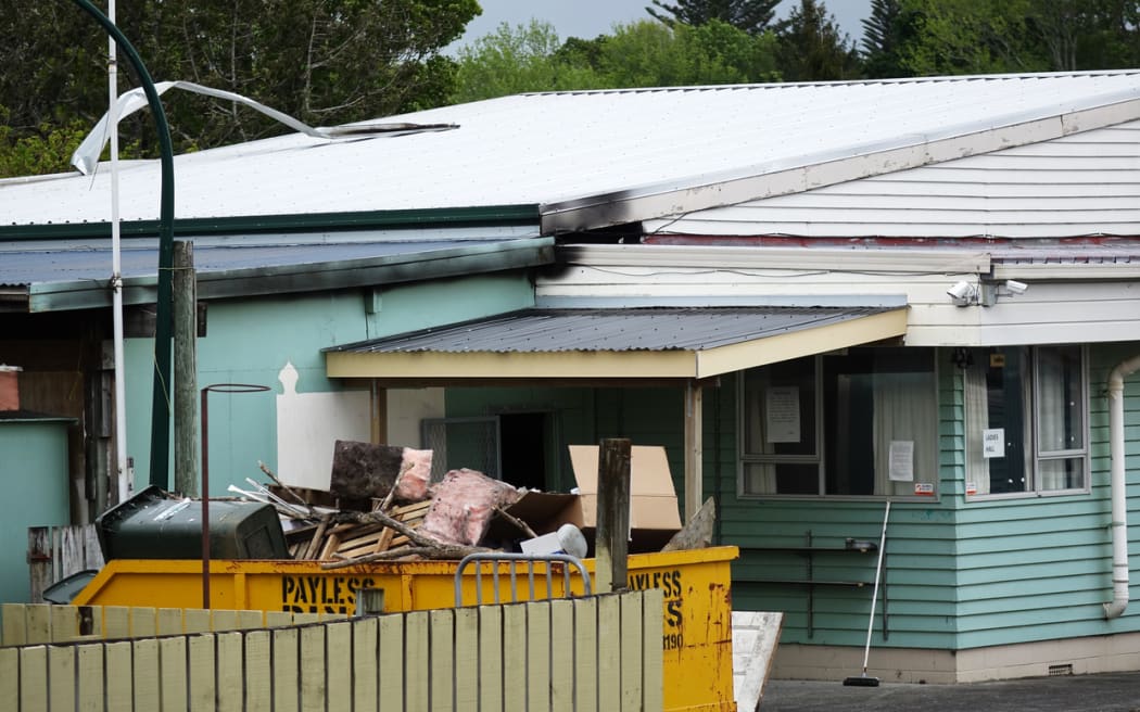Visible fire damage at the Islamic Centre.