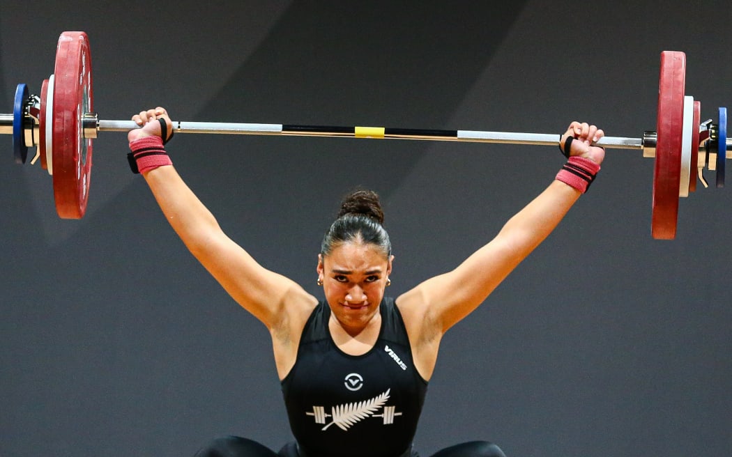New Zealand weightlifter Litia Nacagilevu.