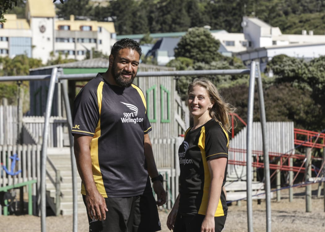 Katie and Hoani Siueva from Sport Wellington. The Green Precription Active Family helps families with over weight children.