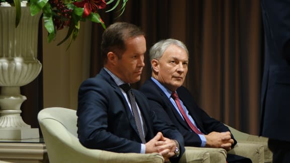 The only politicians in the mayoral race are local board member Mark Thomas, left, and Labour MP Phil Goff.