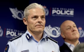 Police Commissioner Richard Chambers and Prime Minister Christopher Luxon.