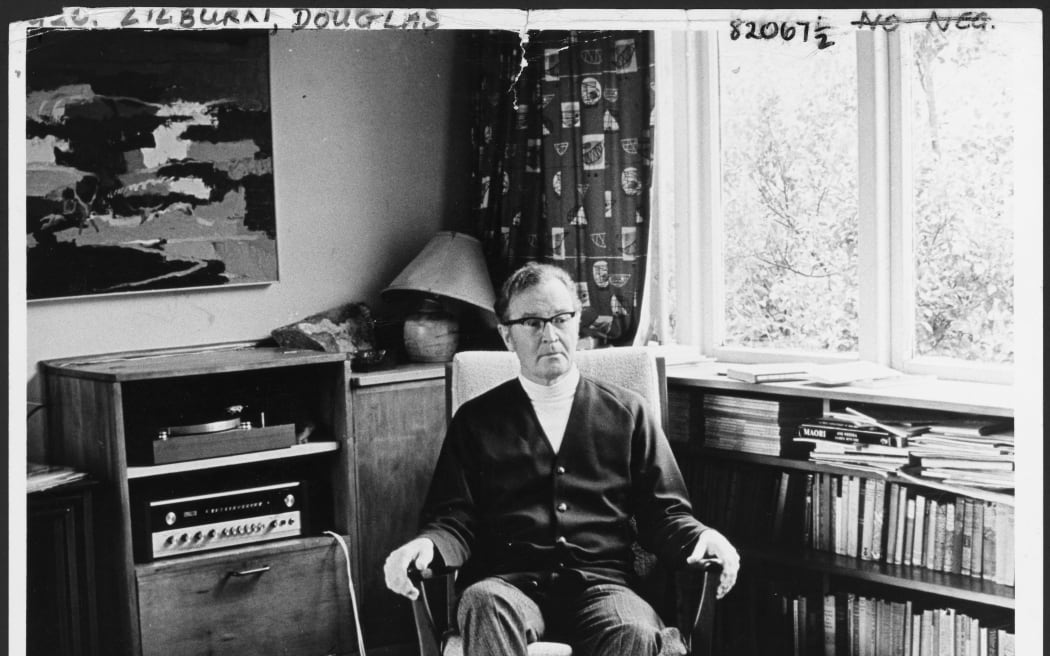 Douglas Lilburn at home