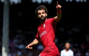 Mohamed Salah of Liverpool celebrates his goal