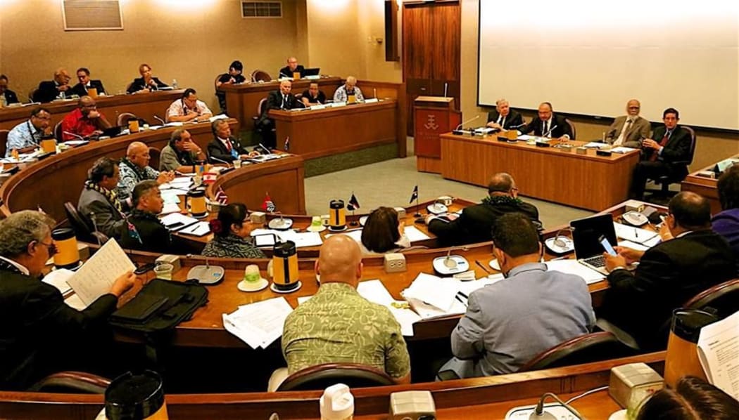 Talks in session at the Pacific Islands Conference of Leaders in Hawaii.