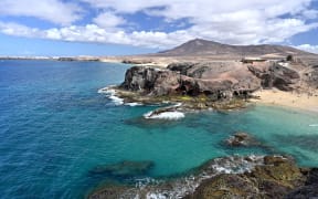 Papagayo Beach, Lanzarote Island, Canary Islands (Photo by Thierry Le Quay / Biosphoto via AFP)