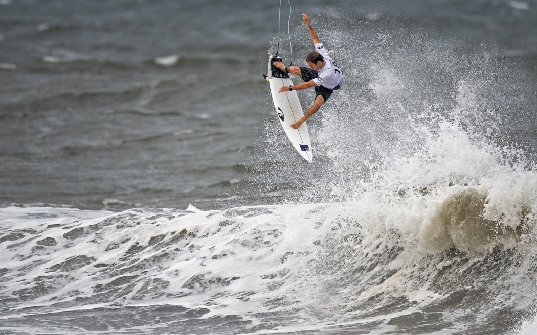 Billy Stairmand (NZL) during the Tokyo 2020 Olympics Men's Surfing  at Tsurigasaki Surfing Beach, Japan on Monday 26th July 2021.
Photo: Sean Evans / ISA Surf