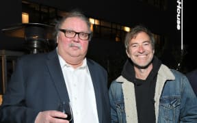 Mike Hagerty (L) and Mark Duplass attend HBO MAX "Somebody Somewhere" Finale Episode Screening at NeueHouse Los Angeles on February 23, 2022 in Hollywood, California.   Charley Gallay/Getty Images for HBO Max/AFP (Photo by Charley Gallay / GETTY IMAGES NORTH AMERICA / Getty Images via AFP)