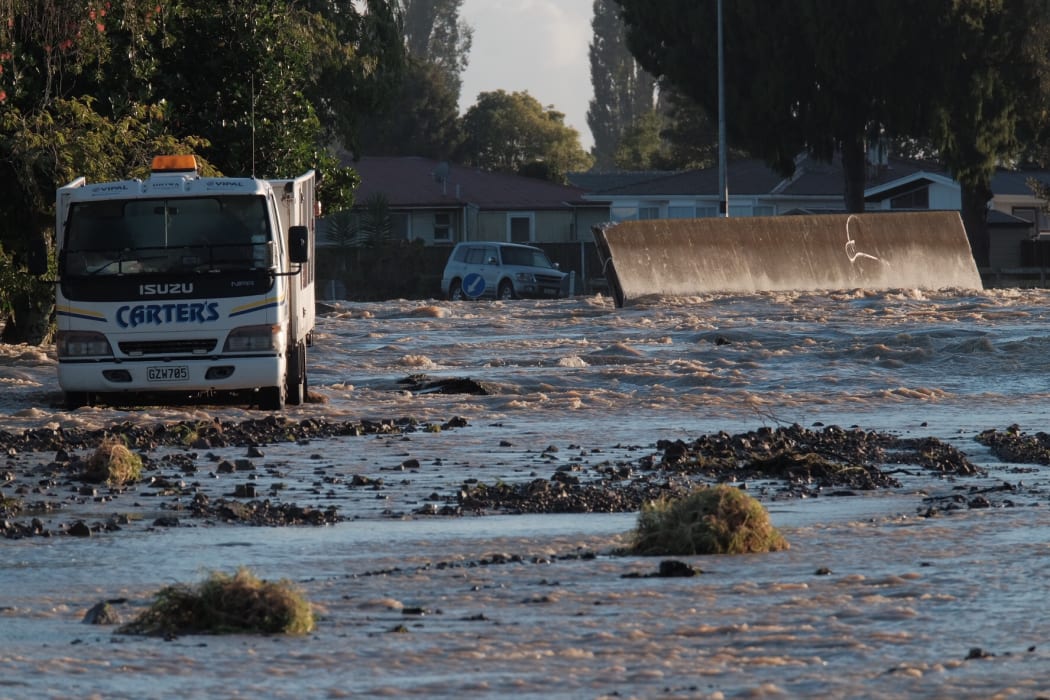 The water has brought with it mud, silt and debris.
