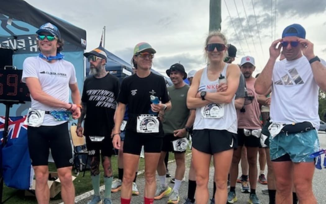 Julia Chamberlain , second left, taking part in the World Backyard Ultra Marathon championships in Otematata