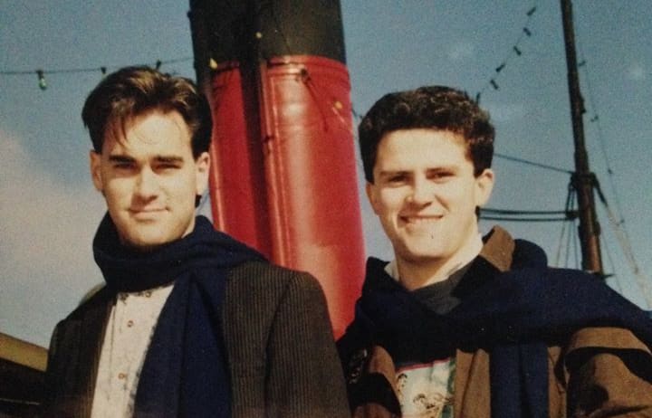 David Squire and Tecwyn Evans boarding the Earnslaw during their time with the NZ Youth Choir
