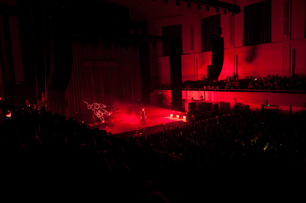 Lorde on stage at the Dunedin Town Hall