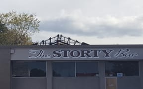 The former Storty Bar in Hastings, where two children have been injured in a fire.
