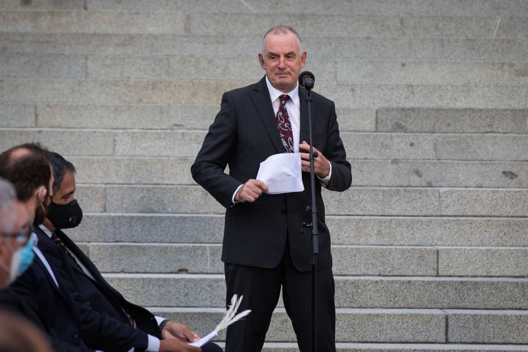 Speaker Trevor Mallard on Parliament's steps