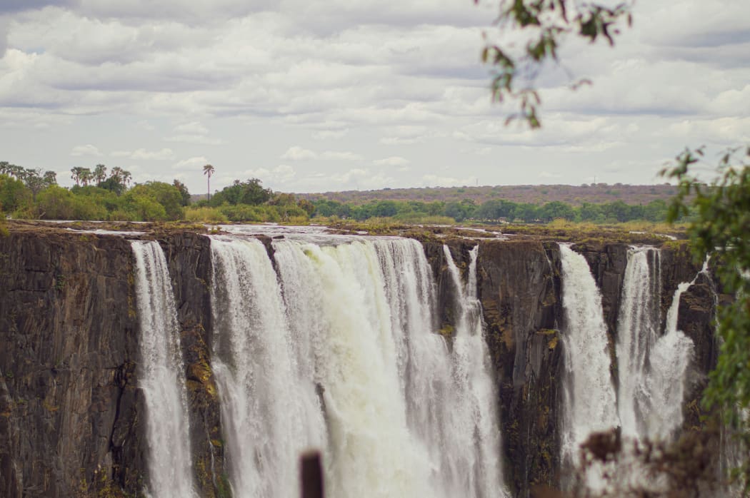 Victoria Falls located on the border between Zambia and Zimbabwe