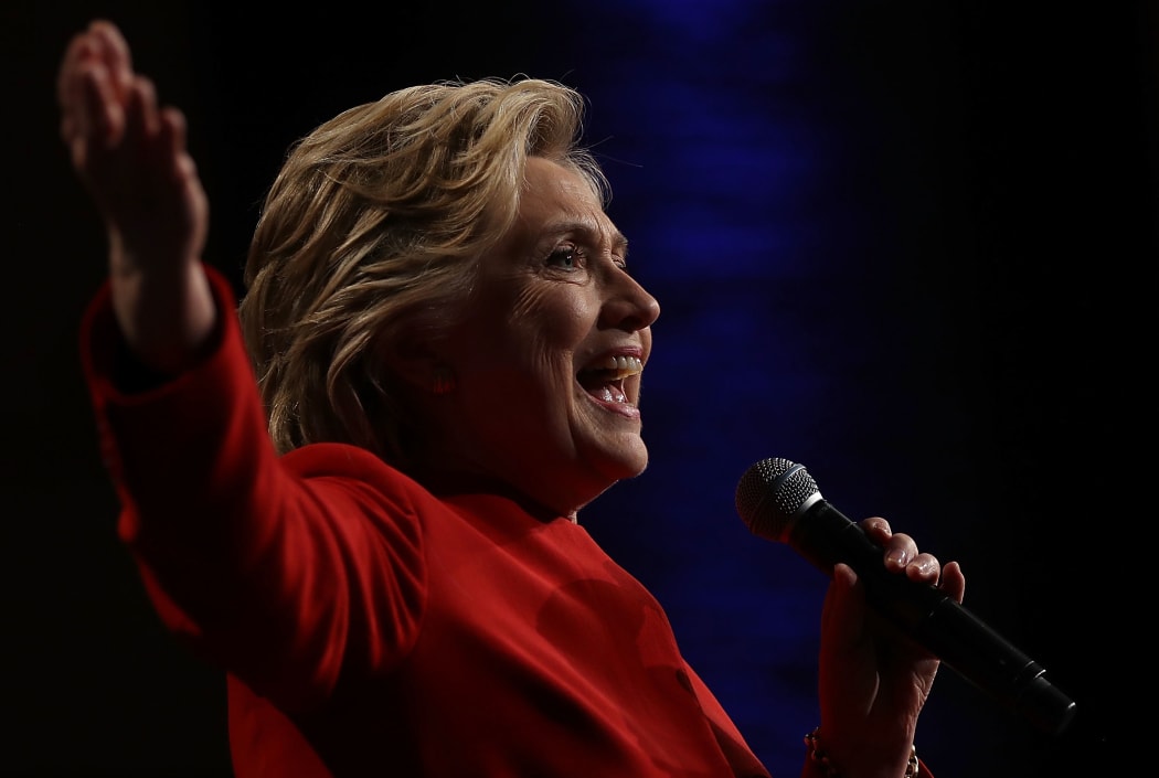 Democratic presidential nominee Hillary spraks during a debate-watch party at The Space at Westbury on September 26, 2016 in Westbury, New York.