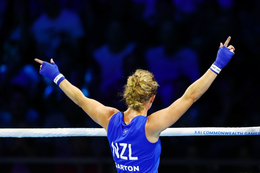 Troy Garton after winning her Commonwealth Games boxing quarter final
