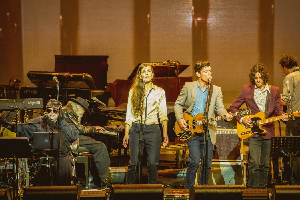 Sister Maude Hudson, Garth Hudson, Reb Fountain, Mike Hall and Brett Adams