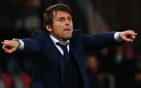 Antonio Conte shouts instructions while managing Inter Milan.